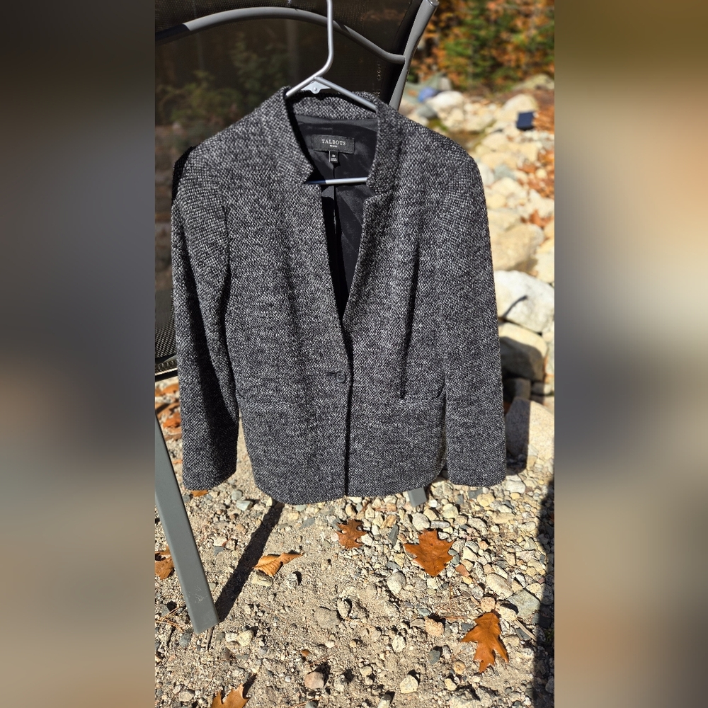 Talbots Petite Polyester/Wool Blend One Button Blazer Sz 8P